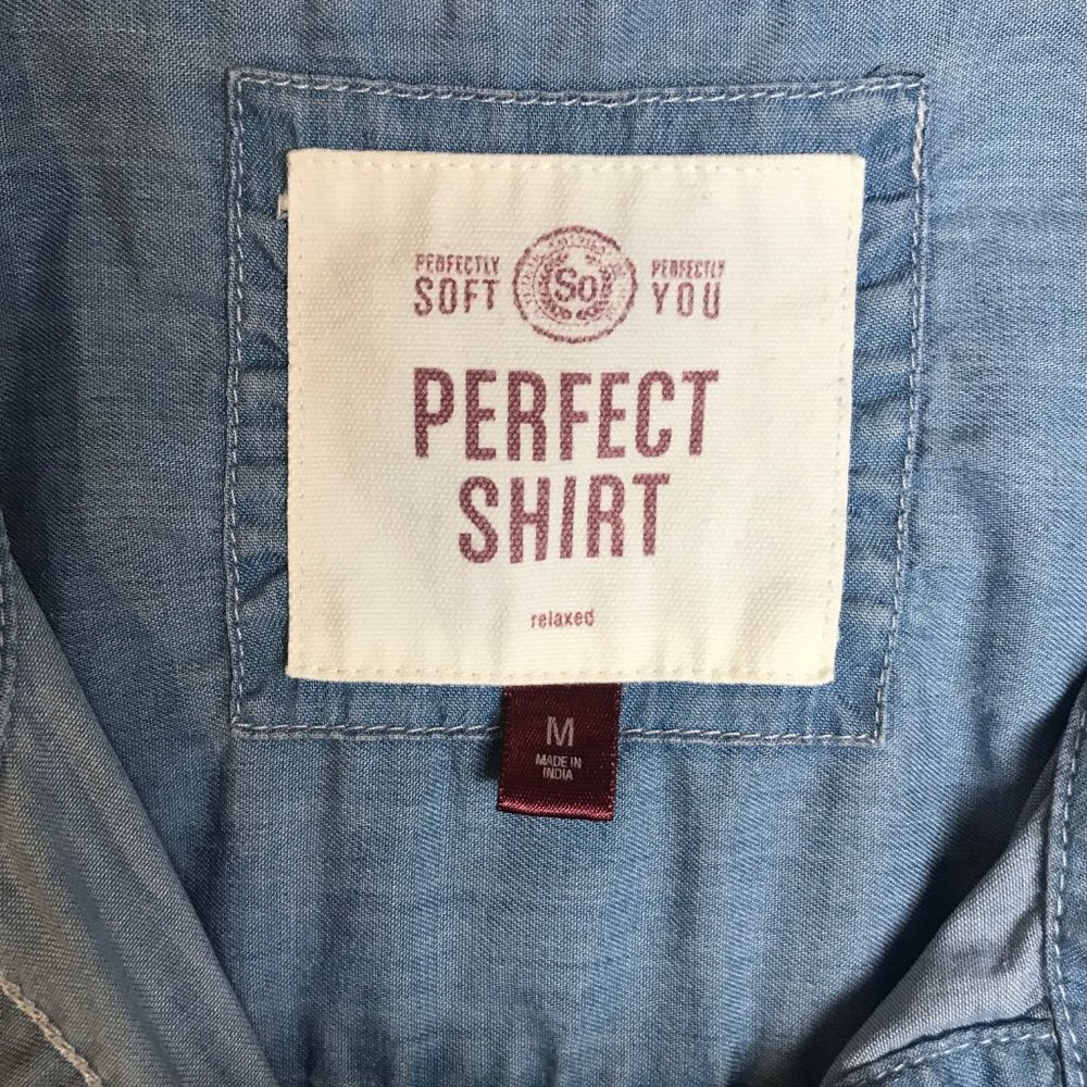 SO Perfect Shirt Denim Button Up - M - Picture 7 of 8